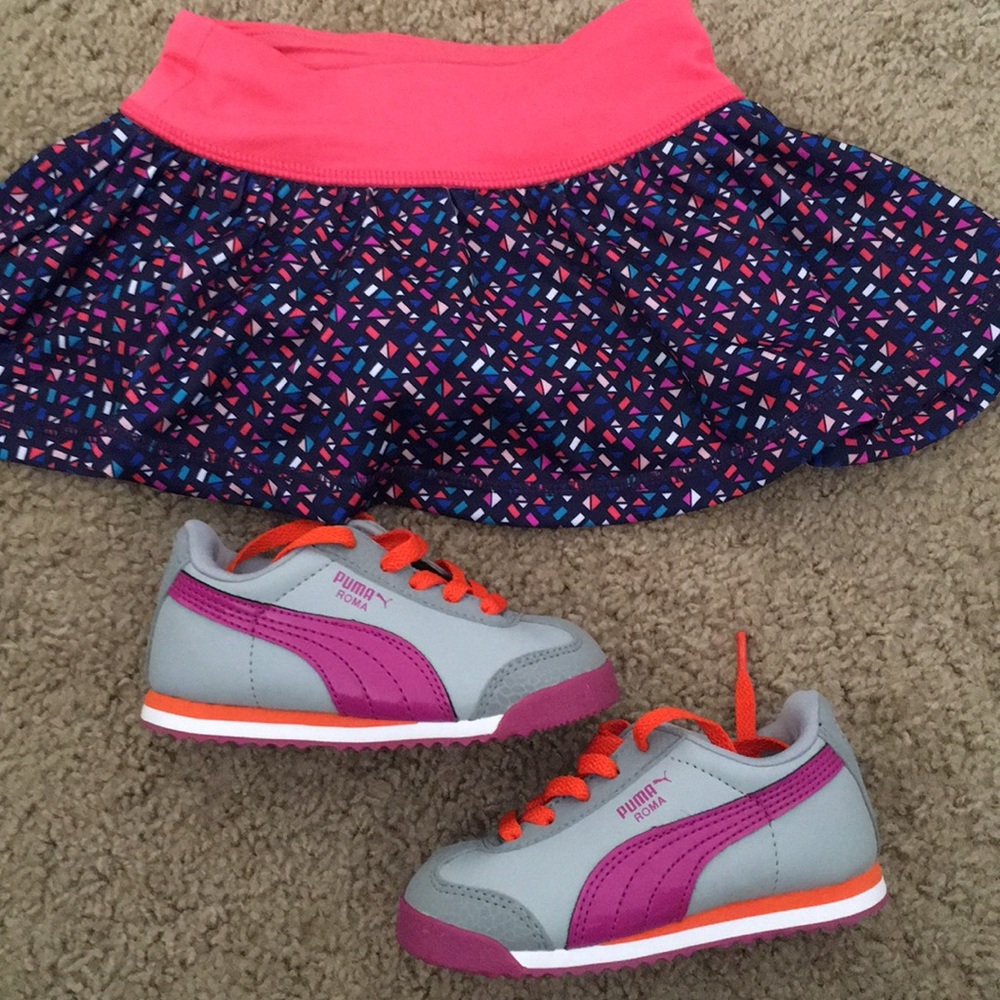 Kids athlete skirt and puma shoes